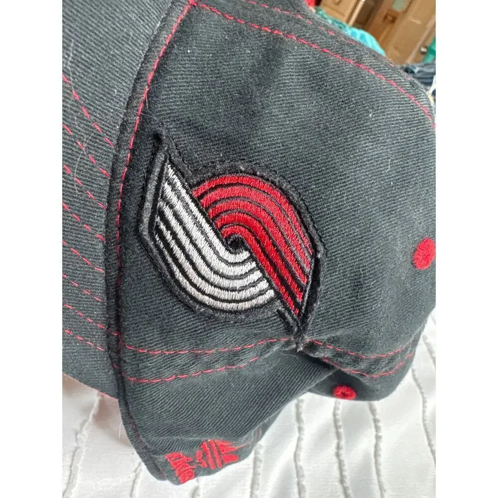 Adidas x NBA Portland Trail Blazers Flexfit Hat Black/Red One Size